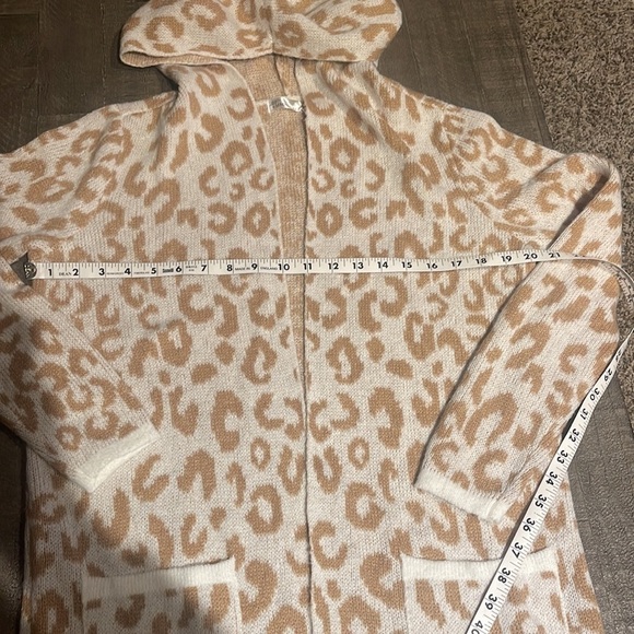 NWT 89th + Madison Long Hooded Animal Print Cardigan Sweater Tan/Brown Size S/ - Picture 6 of 8